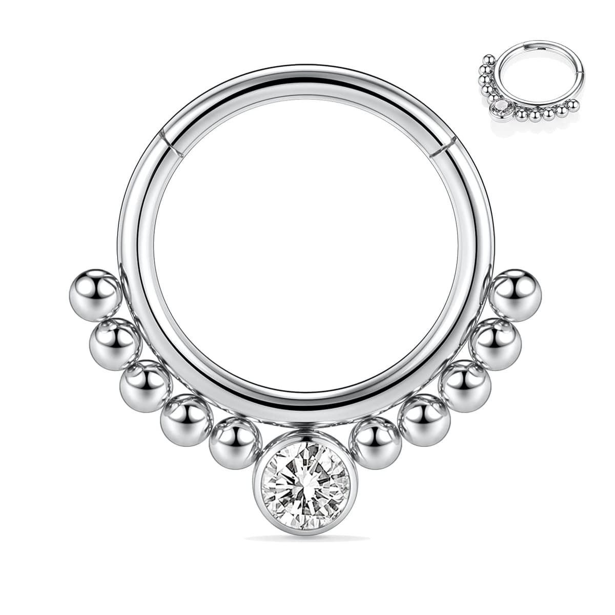 hengkaixuan 16G Septum Nose Rings Hoop Daith Earrings Surgical Steel Septum Clicker Ring Hirned Segment Seamless Clicker Ring Conch Hoop Ring Unisex Earrings Hoop Daith Piercing Jewellery — view 35