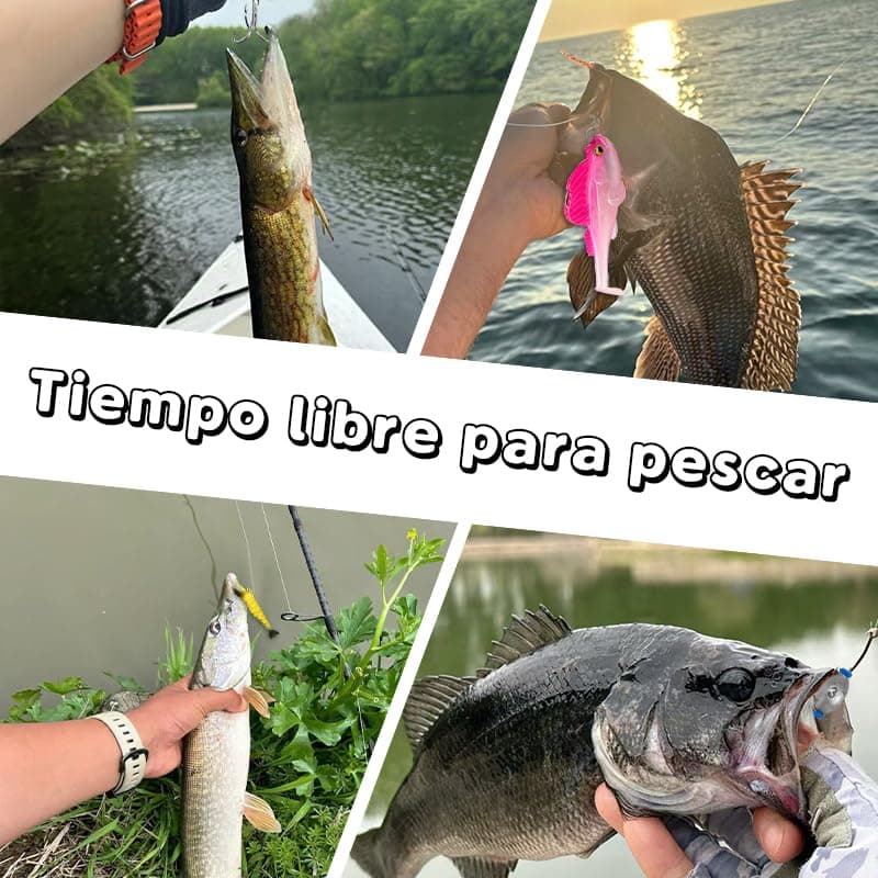 ZhaoCaiWJ 133 Piezas Señuelos de Pesca Kit Completo - Cebos Artificiales Mixtos con Caja de Aparejos: Vinilos, Cucharillas, Ranas y Anzuelos - Equipo de Pesca Spinning para Mar y Río (Black Bass, Truc — view 6