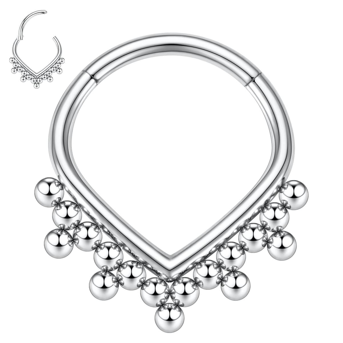 hengkaixuan Teardrop Daith Earrings Septum Jewellery Nose Hoop Ring Surgical Steel Daith Rook Tragus Piercing Jewellery Septum Clicker Ring Small Hoop Earring — view 43