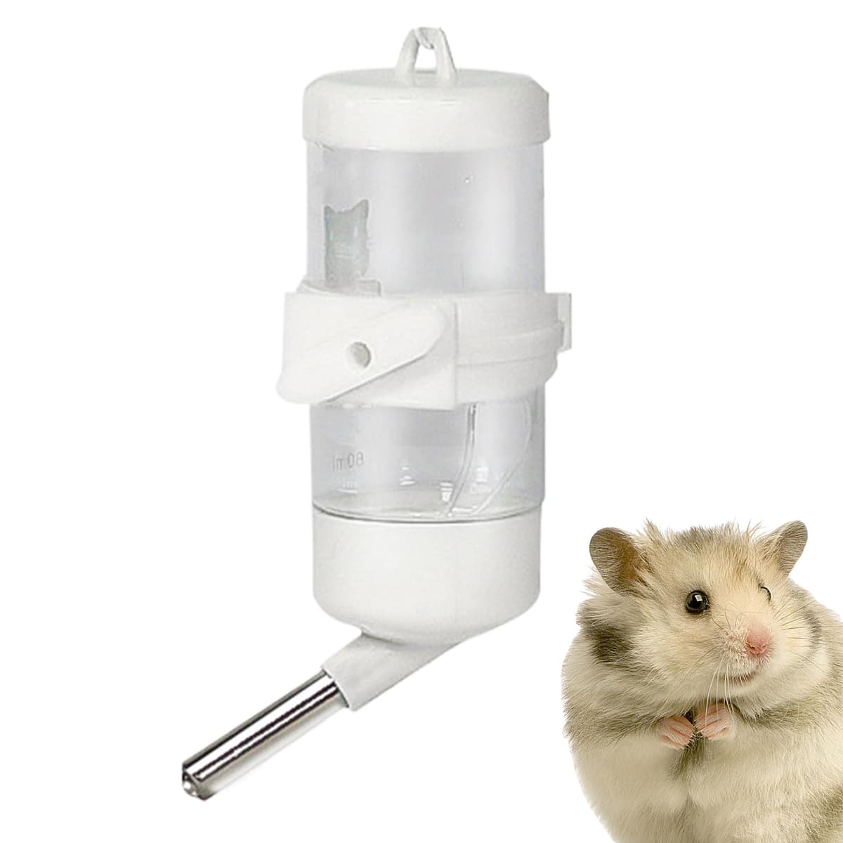 Botella para hámster - Dispensador de Agua sin de 80 ml para jerbos y erizos, alimentador a Prueba de Fugas con Sellado al vacío, Estuche de Accesorios para Bebedero en Jaula, para hámsteres — view 3