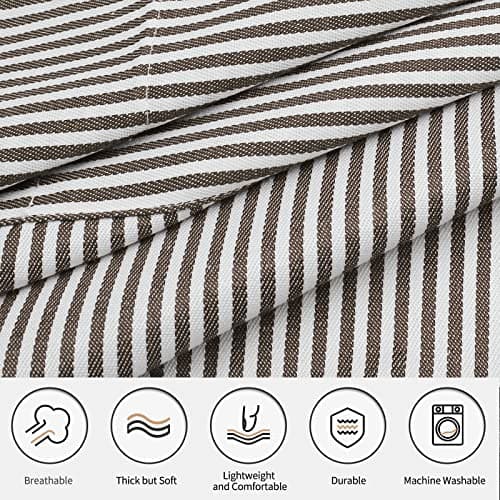 NLUS 2 Pack Kitchen Cooking Aprons, Adjustable Bib Soft Chef Apron with 2 Pockets for Men Women(Black/Brown Stripes) — view 2