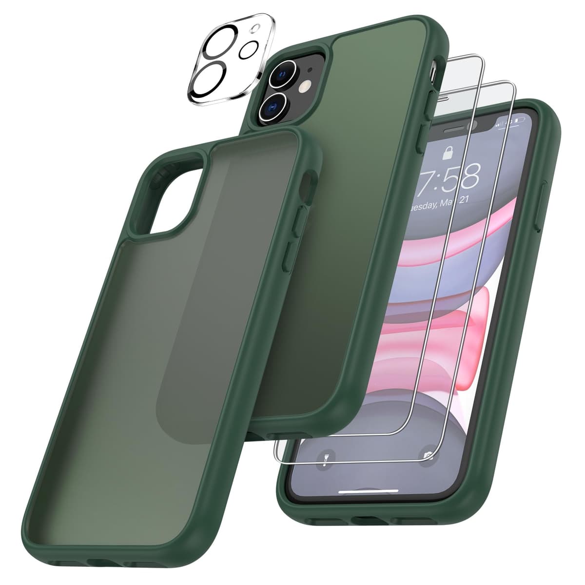 FLLAO 4 en 1 Funda para iPhone 15 con 2 Protector Pantalla y 1 Protector Lente Cámara, [Almohadilla de Aire integrada] Antigolpes Antiarañazos Carcasa 6,1 Pulgadas, Transparente — view 50