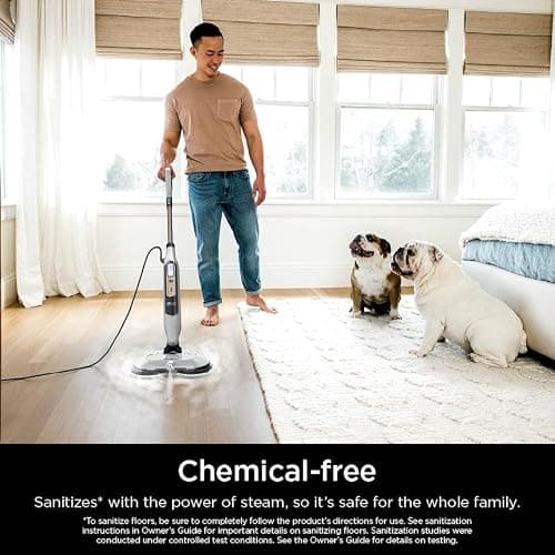 Shark Steam & Scrub with Steam Blaster Technology All-in-One Hard Floor Steam Mop with 3 Steam Modes & LED Headlights S8201, Rotator White — view 2