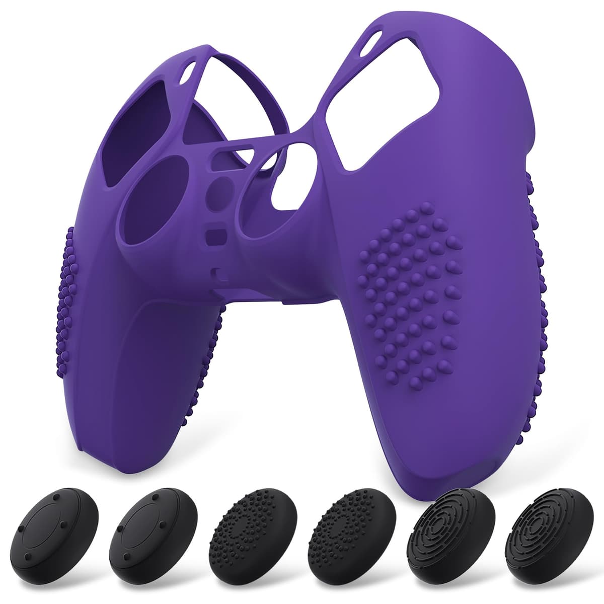 eXtremeRate PlayVital Funda de Silicona para ps5 Mando - Carcasa Protectora con 6 Tapas de Joysticks, Impermeable, Resistente y Antideslizante, Funda de Goma Suave, 3D Tachonado (Matcha Verde) — view 22
