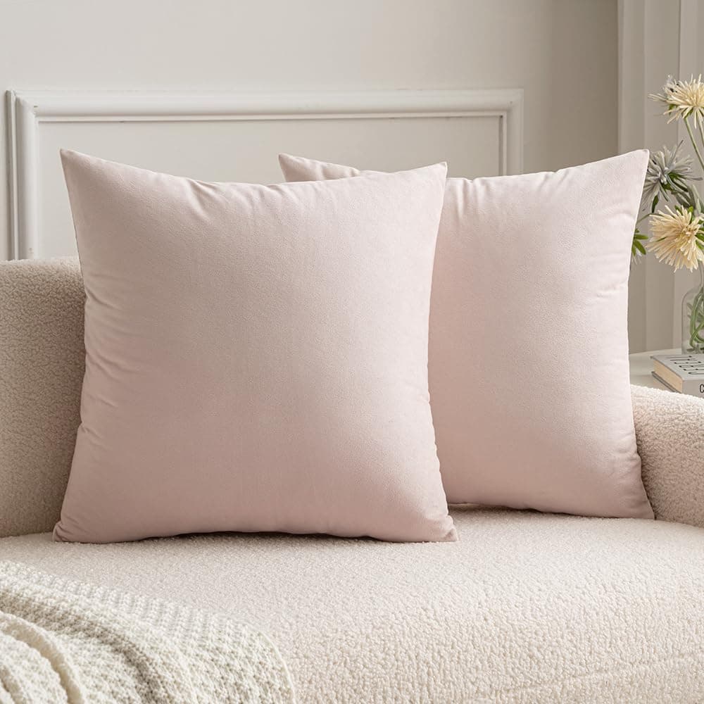 MIULEE Pack of 2 Fall Velvet Soft Solid Decorative Throw Pillow Covers Square Cushion Cases for Sofa Couch Bedroom Living Room Car Home Decor 18 x 18 Inch 45 x 45 cm Orange — view 42