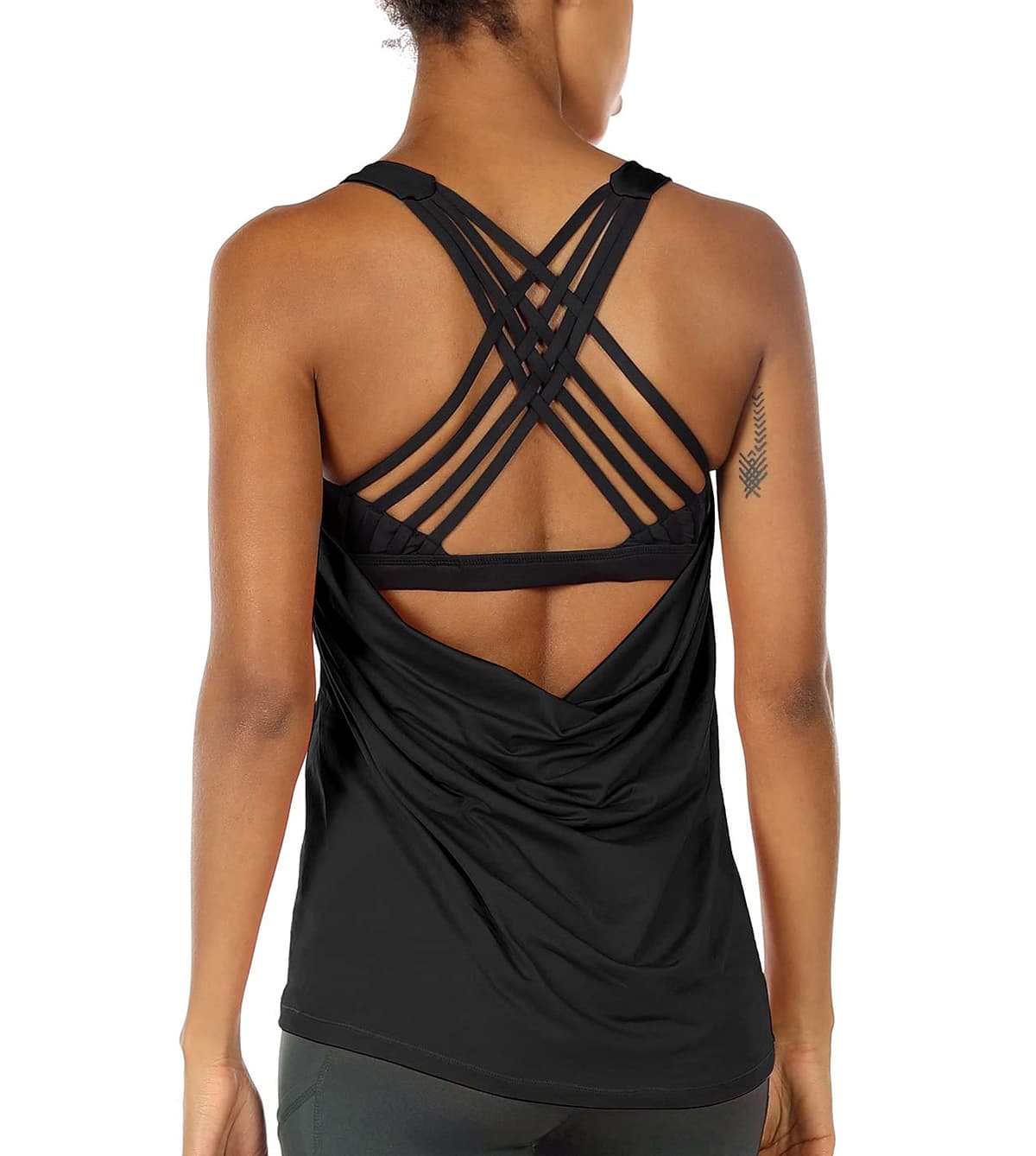 icyzone Camisetas de Yoga para Mujer con Brasier Integrado para Entrenamiento, Gimnasio, Chaleco Deportivo — view 18