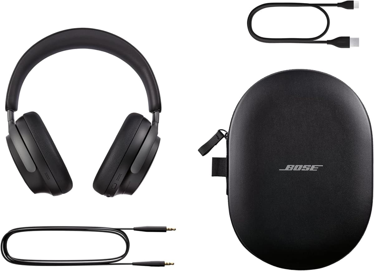 Bose QuietComfort Ultra Bluetooth Wireless Noise Cancelling Headphones for music with Spatial Audio, Over-the-Ear Headphones with Mic, Up to 24 Hours of Battery Life, Black — view 3