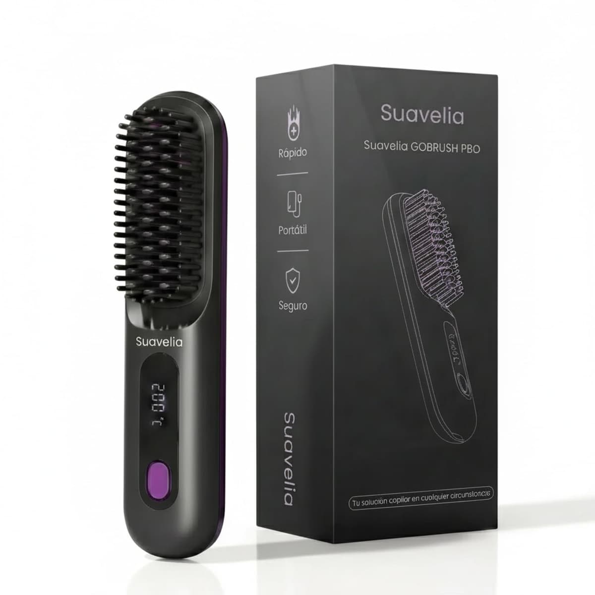Cepillo Inalámbrico Pelo Suavelia para Cabello Corto, Cepillo Alisador con Calor Cerámico 3PX, Volumen Duradero, Sin Tirones ni Quemaduras, Recargable, Ideal para Pixie, Bob y Flequillo (Blanco) — view 10