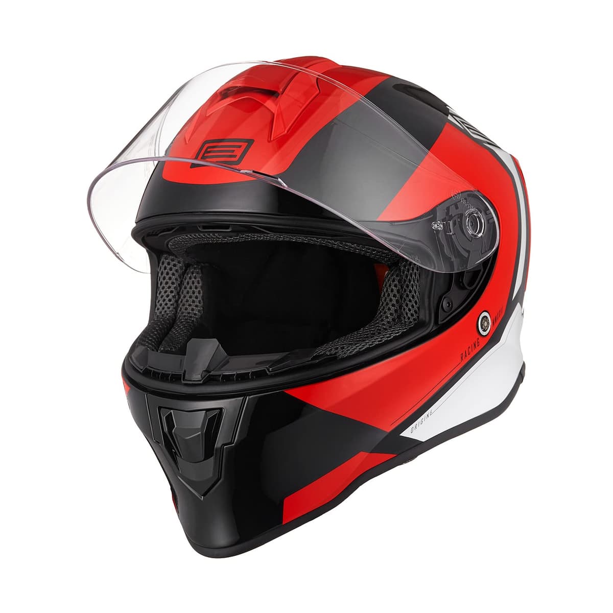 ORIGINE Casco Moto Integral con Visera para Adultos y Niños Homologado ECE (Bolt Gloss Red Black,L)