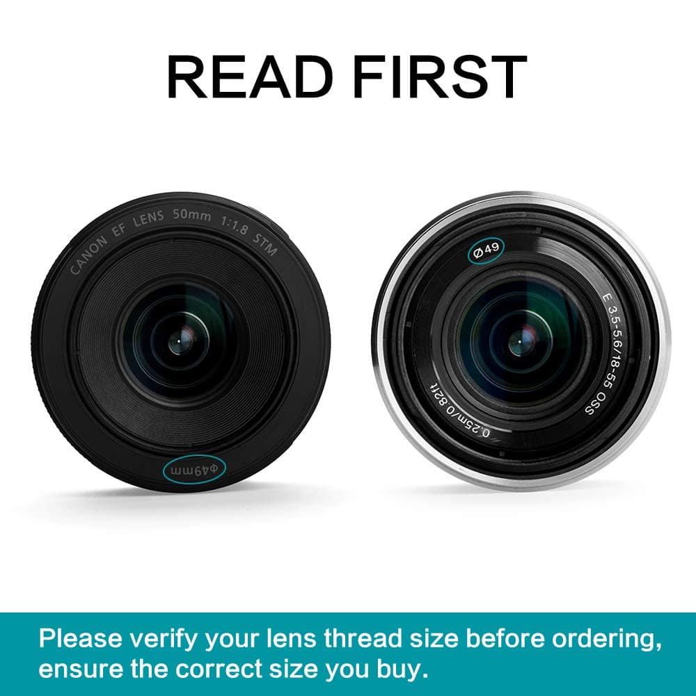 Reversible 49mm Lens Hood,Fotover Universal Tulip Flower Lens Hood Sun Shade with Centre Pinch Lens Cap for Canon Nikon Sony Pentax Olympus Fuji Camera — view 3