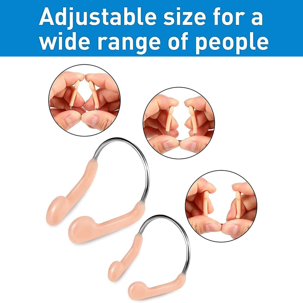 Pinza de Nariz de Natación,6 PCS Tapones de Nariz de Silicona para Adultos,Protectores Nasales Impermeables para Entrenamientos de Natación,Competiciones en Piscina y Deportes Acuáticos — view 3