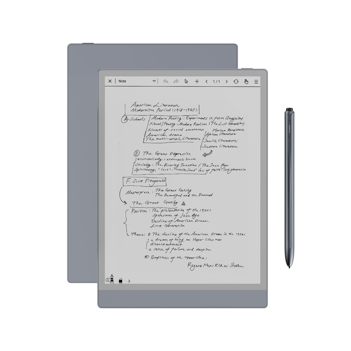 Huion Ink Tablet 10.3" Electronic Notebook with IP151 Pencil & Adjustable Light Bluetooth 5.0 Multi-Language Transcription Tablet Digital Notebook for Note-taking, Reading, Sketching, Meetings, Study