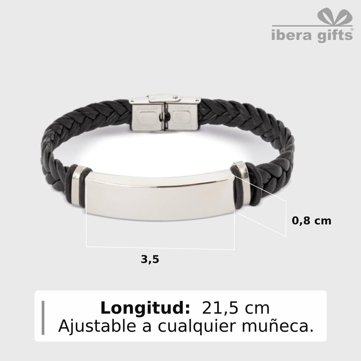ibera gifts - Pulsera personalizada de acero inoxidable - Regalo Grabado para Hombre Mujer Parejas Amigos - Acabado profesional — view 8