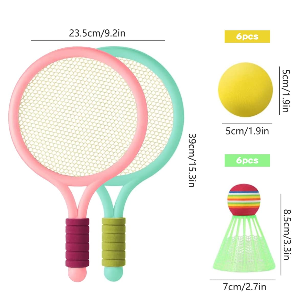 Juego de Raquetas de Tenis para NiñOs,Set de BáDminton para NiñOs,Ligero de BáDminton,de BáDminton para NiñOs,Juego de Raquetas，Raqueta de Juguete,Juegos Deportivos Educativos — view 2