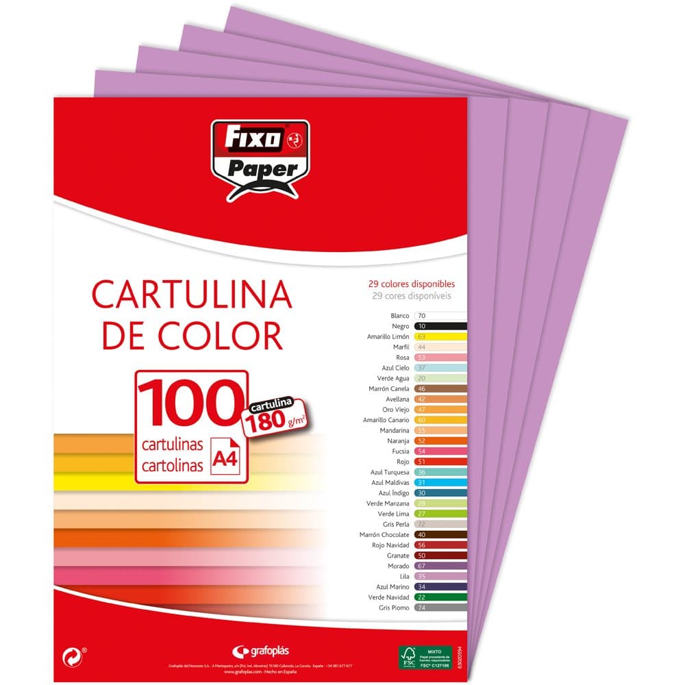 Fixo Paper 11110470 - Pack de 100 – Cartulina blanca A4, 180g — view 5