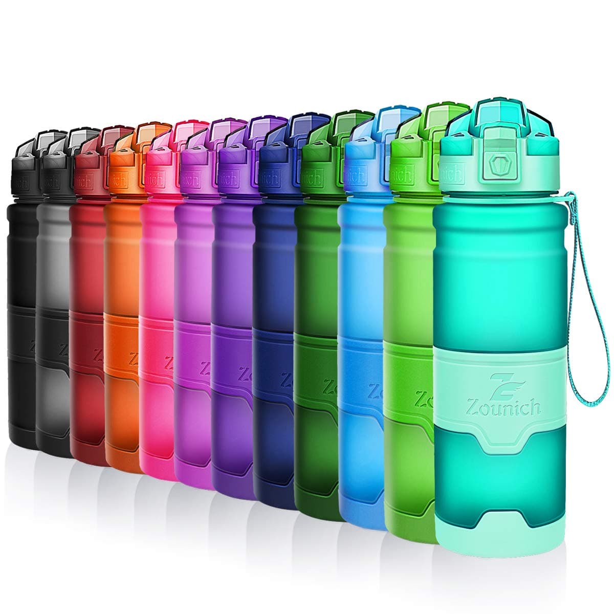 ZOUNICH Botella Agua Deporte Botellas Agua Niños sin BPA, Reutilizable Tritan Plástico Ecologica con Filtro, 400ml/500ml700ml/1l, Cantimploras para Gimnasio, Bicicleta, Colegio, Oficina, Viajes — view 13