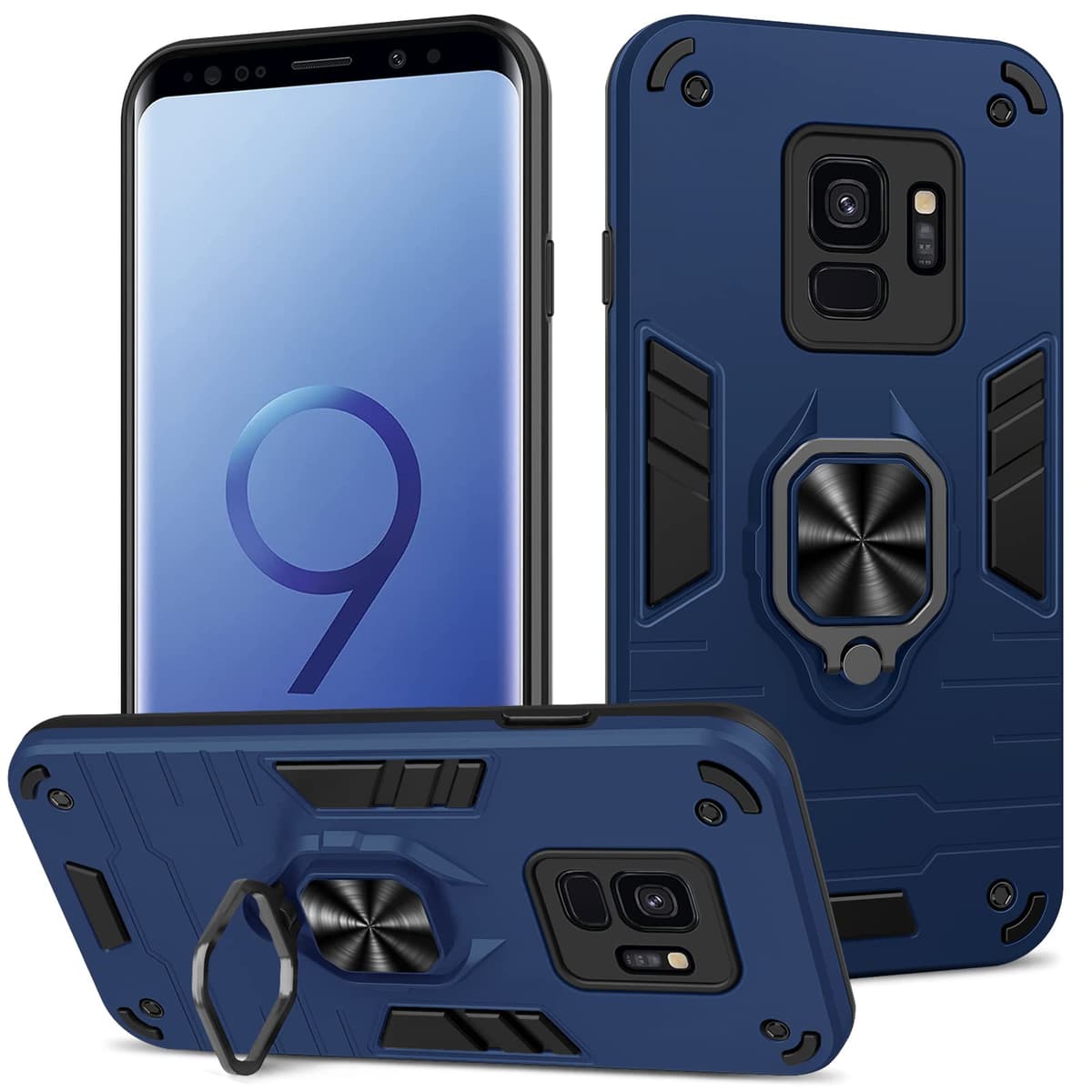 Funda para CMF Phone 2 Pro, Carcasa Antigolpes con Soporte anular metálico, Case Protectora de Grado Militar, Negro — view 1372
