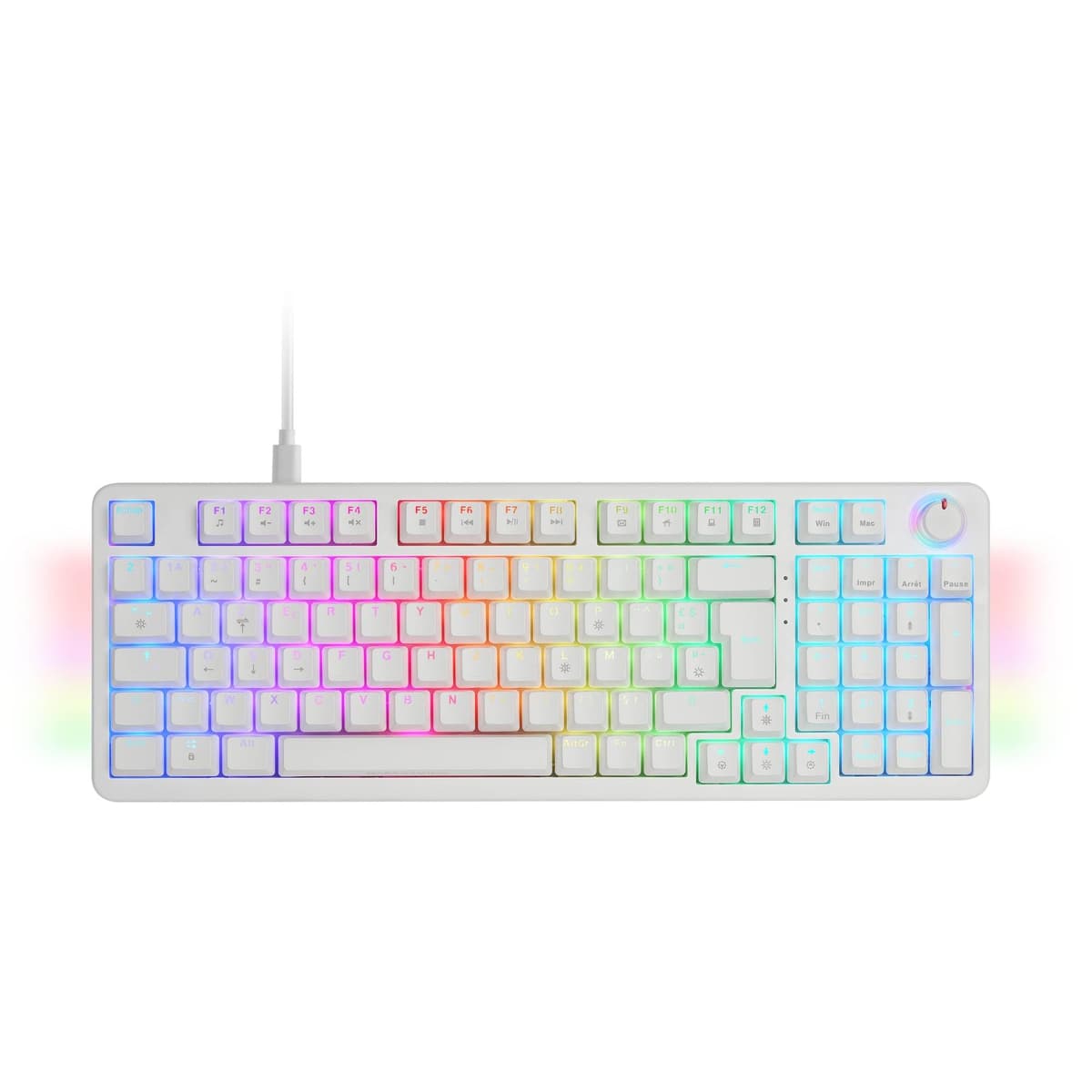 Mars Gaming MKPRO, US, Teclado Mecánico Gaming Completo, RGB Chroma, Switches Hot-Swap Mecánicos, Antighosting, Rueda de Control, Software, Multiplataforma, Switch Silent, Blanco — view 29