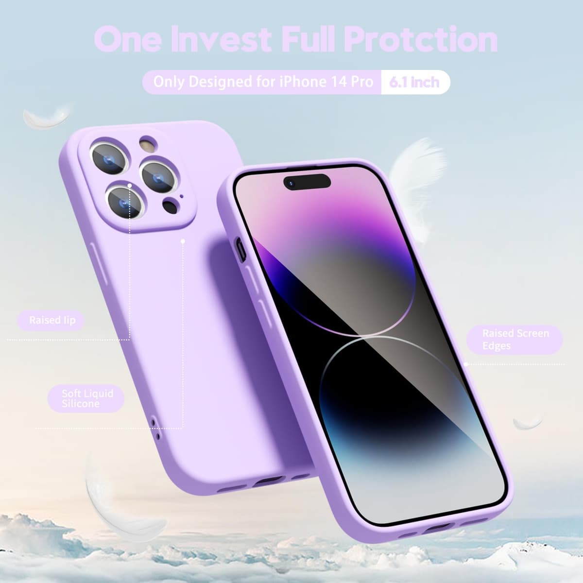 oakxco for iPhone 17 Pro Max Phone Case Liquid Silicone, Cute Thin Slim Grip Soft Rubber Gel for Women Men, Smooth Matte TPU Plain Solid Color Girly Simple Case with Camera Cover, Light Pink — view 963