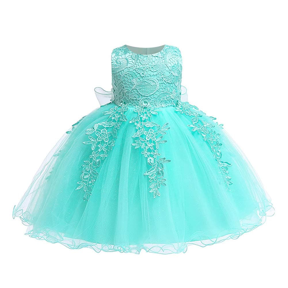 LZH Baby Girls Flower Wedding Dress Toddler Birthday Party Pageant Baptism Christening Tutu Gown Bowknot Dress — view 12