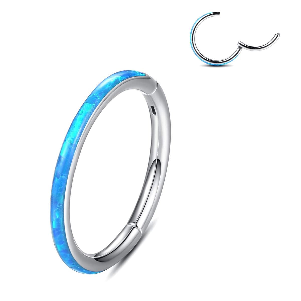 Yrogcu 20G 18G 16G 14G Single/Double Hoop Stainless-Steel Seamless-Hinged-Piercing Segment-Clicker Nose-Ring-Hoop : Diameter 6mm 8mm 10mm 12mm Cartilage Earrings — view 27