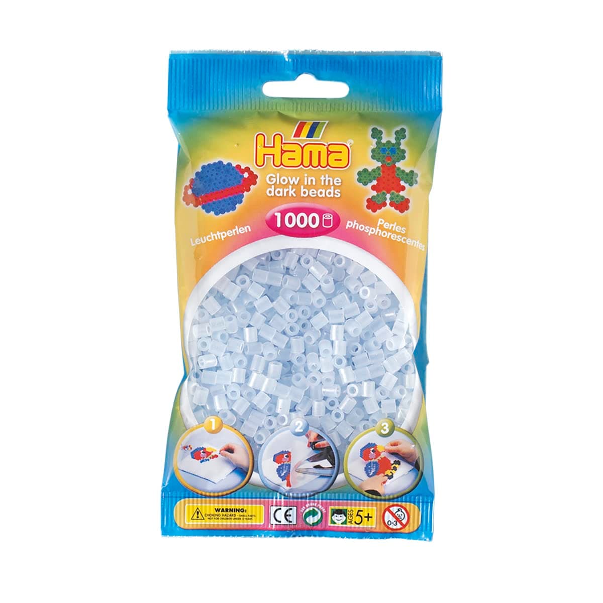 HAMA Bolsa de perlas | Aprox. 1000 cuentas midi fusibles para manualidades y mosaicos | Perlas de fusión para niños creativos 5+ | Juego de arte y decoración | Beige — view 10