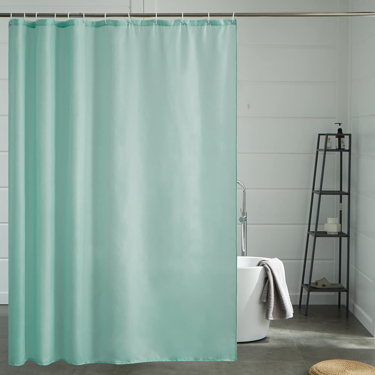 Furlinic Cortina Ducha 200x200cm Antimoho Impermeable Lavable Blanco Tela Poliéster Grandes Cortinas de Baño con 12 Aros de Cortina Ducha. — view 93