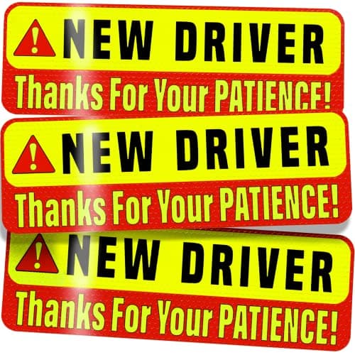 ASSURED SIGNS New Driver MAGNETIC Sign for Car, 3-Pack, 9.72" x 3.24"