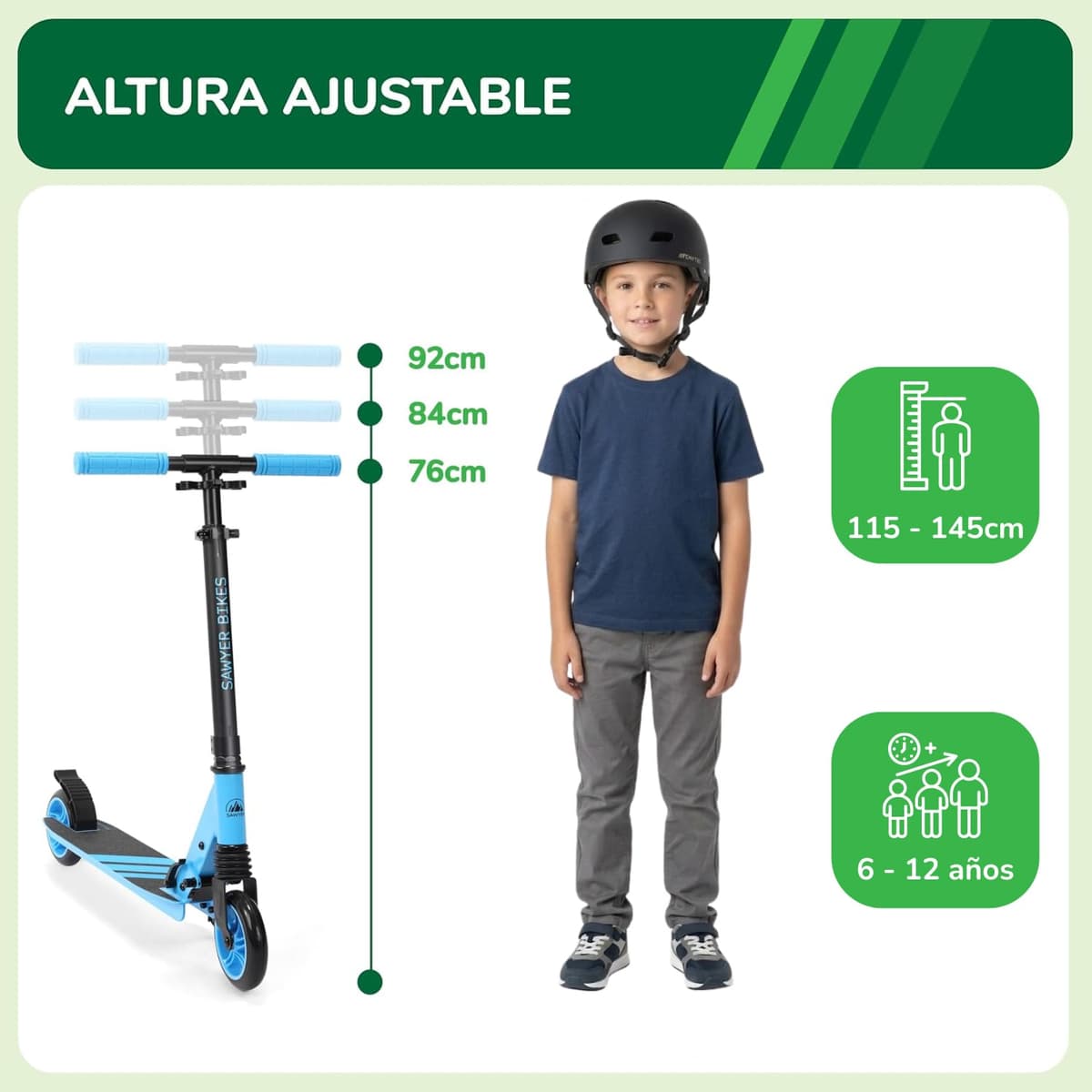Sawyer Bikes - Patinete Ajustable y Plegable - Niños 6 a 12 Años — view 6