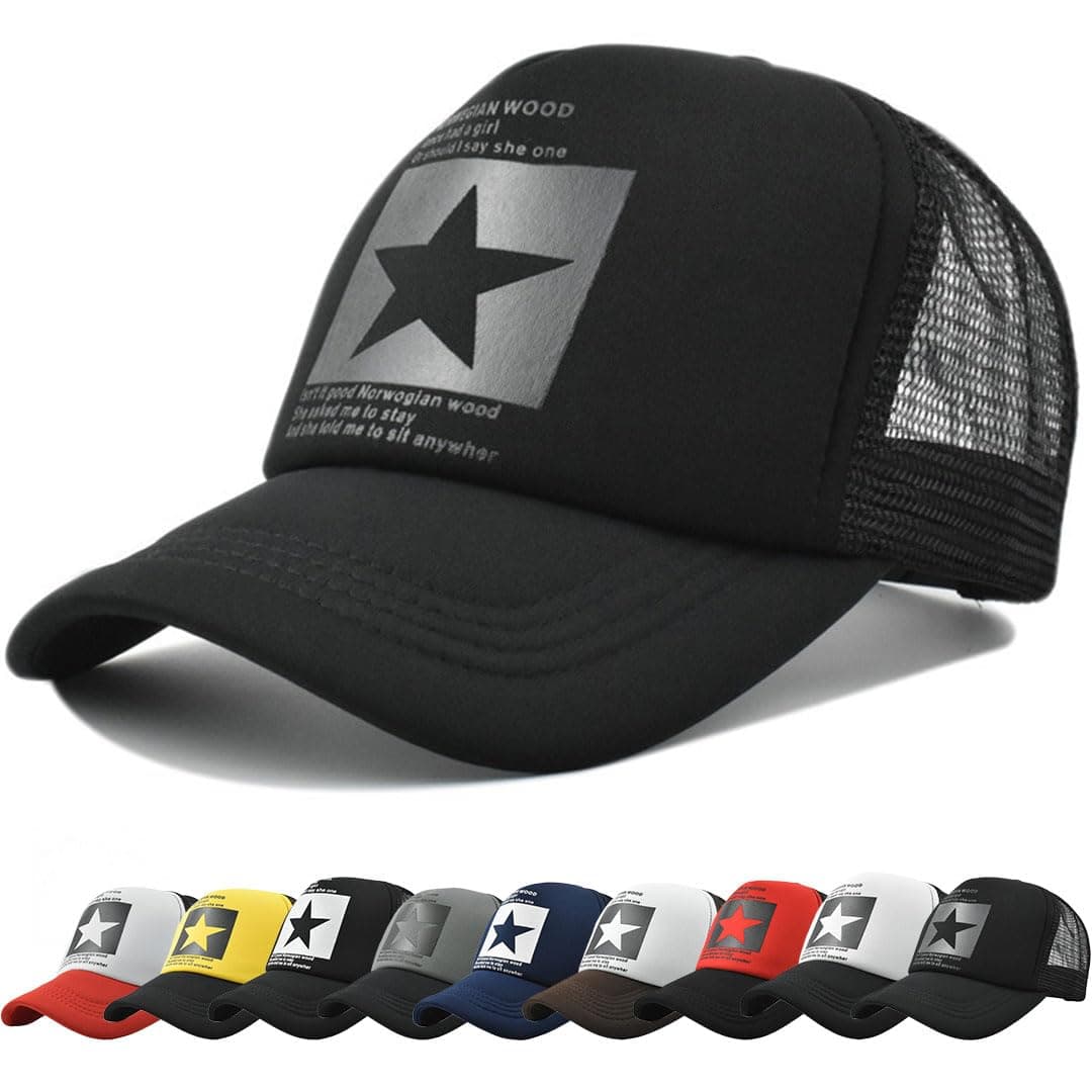 Gorras de Hombre Beisbol Pentagrama de Malla Respirable Gorra el Sol Moda Bordado Gorra Running Cierre de Hebilla Malla Ajustable Sombrero Verano Gorra Beisbol — view 9