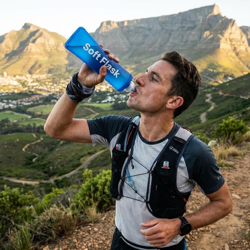 Botella Plegable - Pack 2 Unidades Soft Flask TPU BPA Free - Bidón Agua Trail Running Flexible Silicona – Botella Hidratación para Chaleco Running, Senderismo, Ciclismo (Azul, 250 ML) — view 5