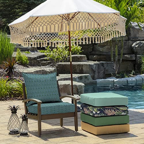 Arden Outdoor Deep Seat Cushion Set (2-Pack), 22 in x 24 in, Weather-Proof, Rain-Proof, Fade Resistant Patio Cushion for Chair, Sofa, and Couch Alana Tile — view 5