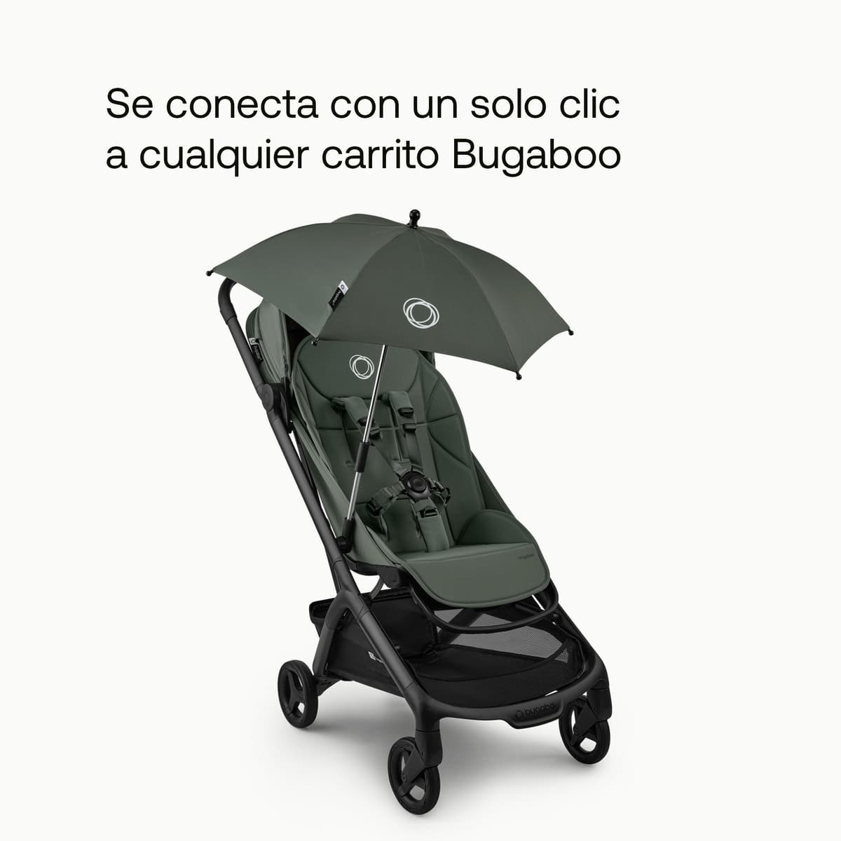 Bugaboo Sombrilla+, Compatible con todos los carritos Bugaboo, Tejido de protección solar UPF 50+ para una protección solar óptima, Conexión con un clic y mecanismo de fácil ajuste, Forest Green — view 3