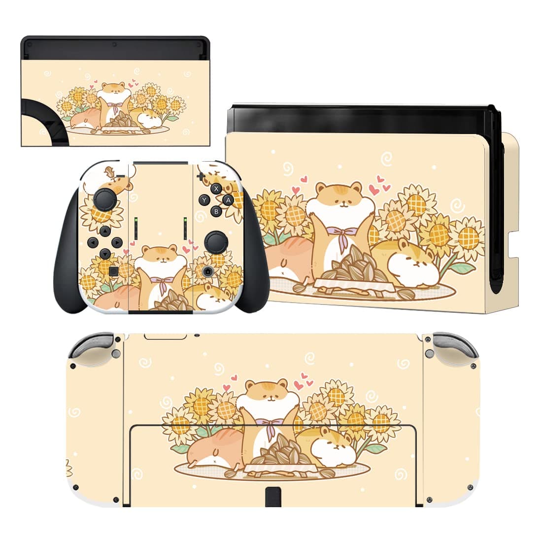 playvital Full Set Protective Stickers for Nintendo Switch OLED Model, Customized Vinyl Decal Skins for Switch OLED Console & Joycon & Dock & Grip - Nebula Galaxy — view 15