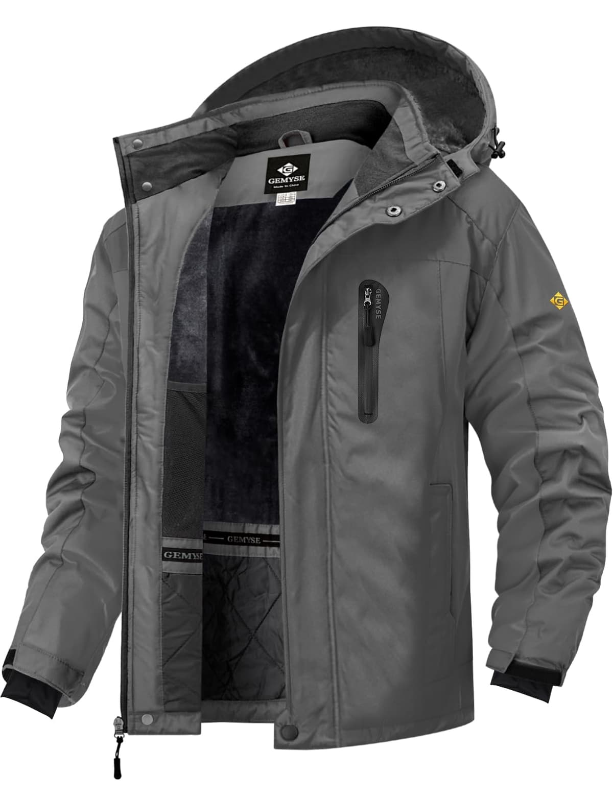 GEMYSE Chaqueta esquí hombre Chaqueta invierno cortaviento con capucha Chaqueta snowboard impermeable Chaqueta outdoor forrada Chaqueta funcional — view 8
