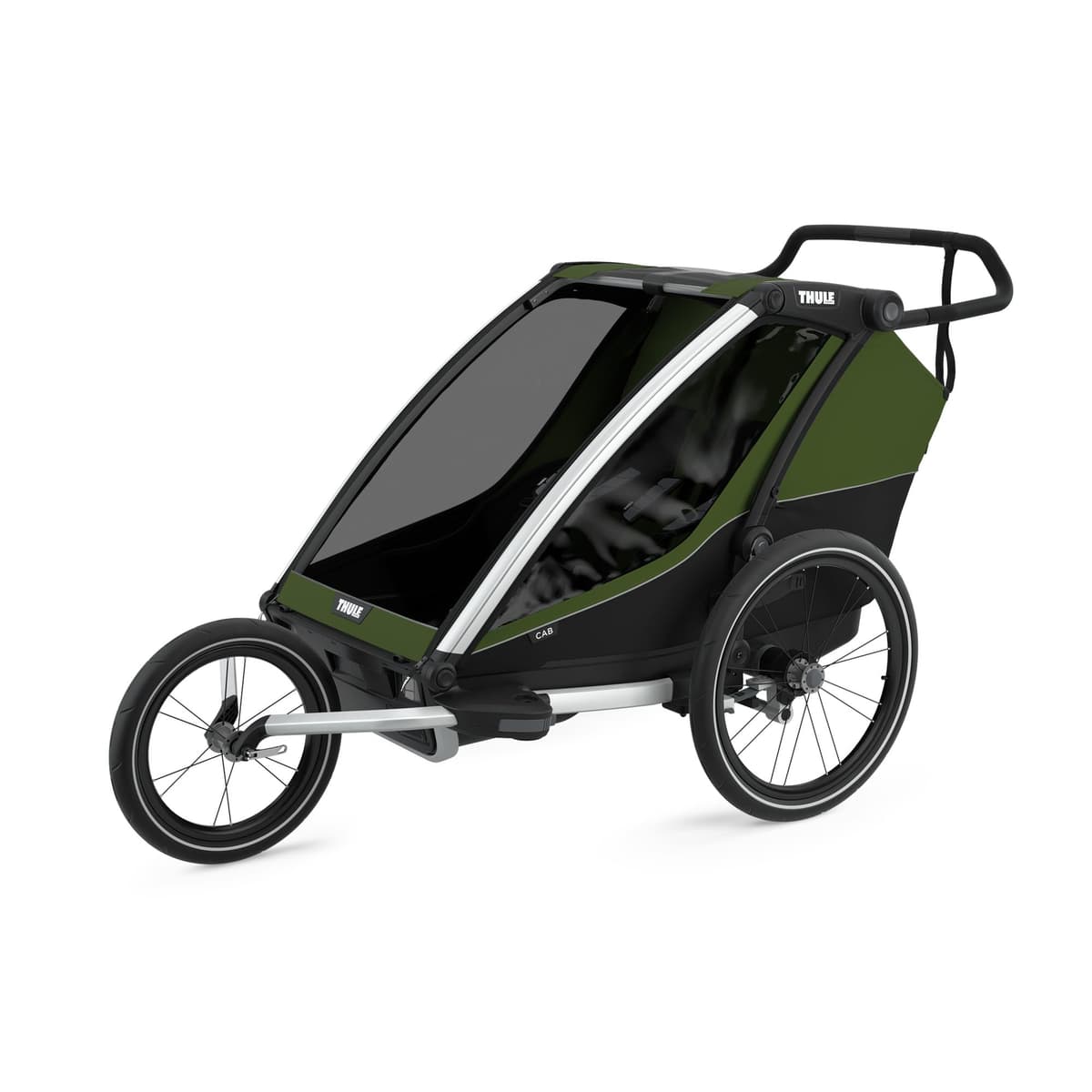 Thule, Chariot Cab 2, Trailer/Stroller, Aluminium/Cypress Green, Uni, Unisex-Adult — view 5