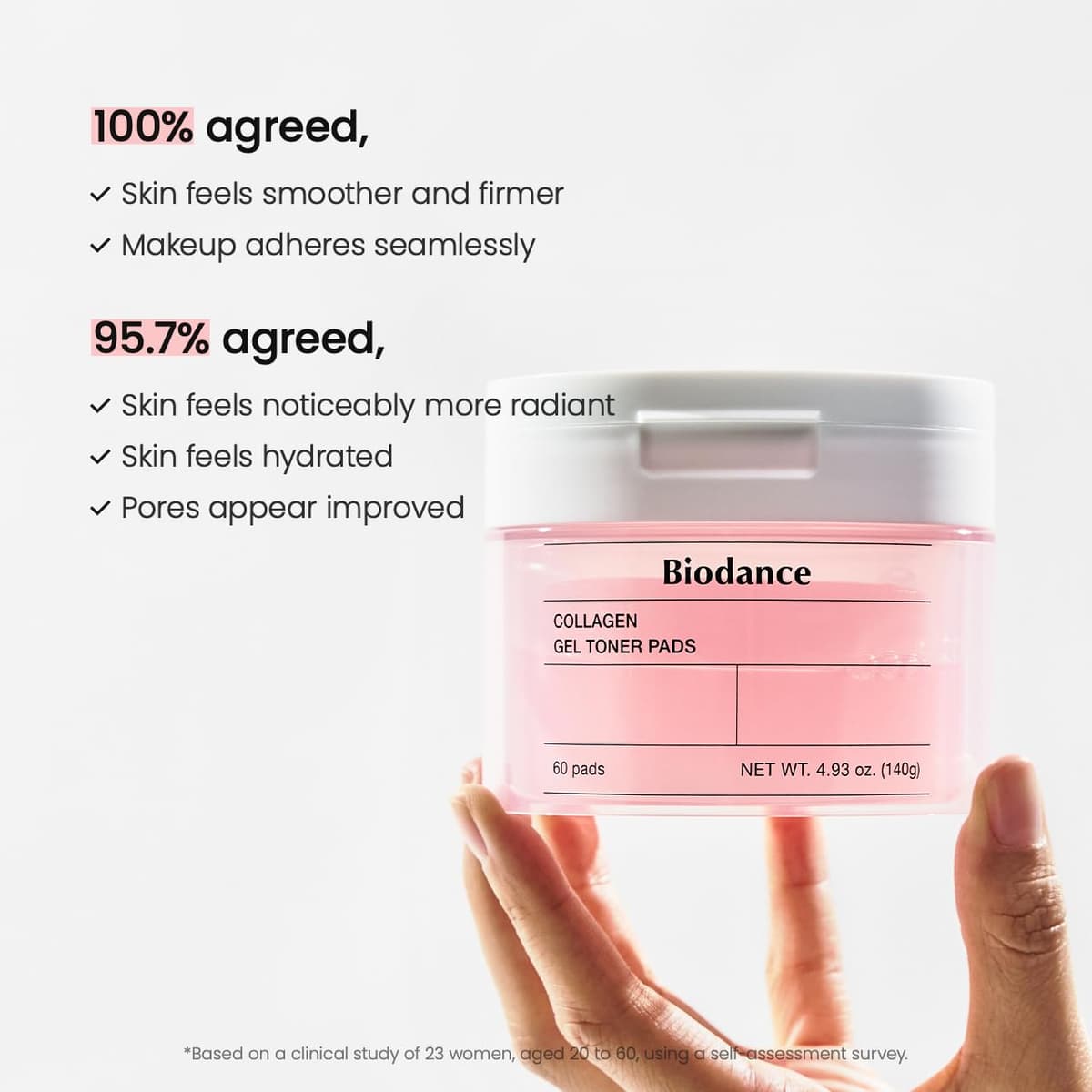 BIODANCE Collagen Gel Toner Pads 60 Counts | Non-Irritating Hydrogel Pads | Pore Minimizing, Improving Elasticity & Exfoliating | Korean Toner Pads for Sensitive Skin | Korean Skincare — view 5