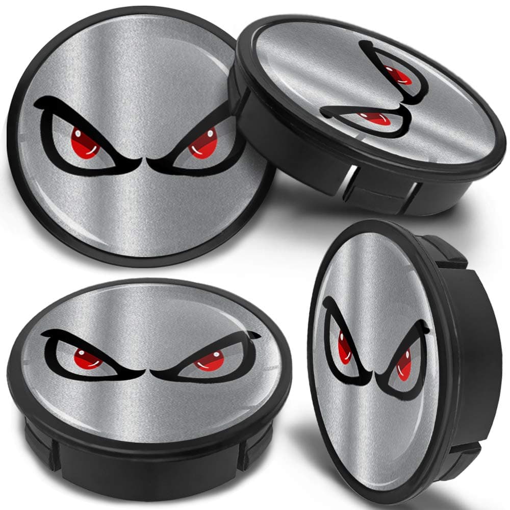4 x 60mm ABS Car Alloy Wheel Centre Universal Rims Hub Center Caps Auto Tuning Logo Emblem Silver Gloss Black No Fear Eyes CX 8