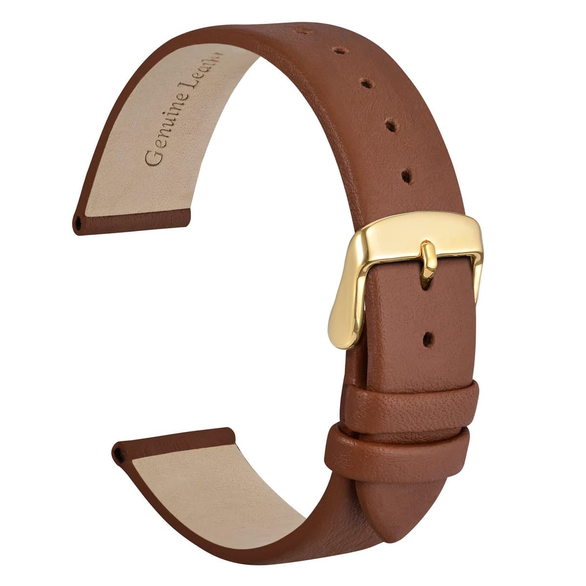 WOCCI Elegant Watch Straps, Genuine Leather Replacement Bands, Stainless Steel Buckle, 8mm 10mm 13mm 12mm 14mm 16mm 18mm 20mm 22mm — view 32