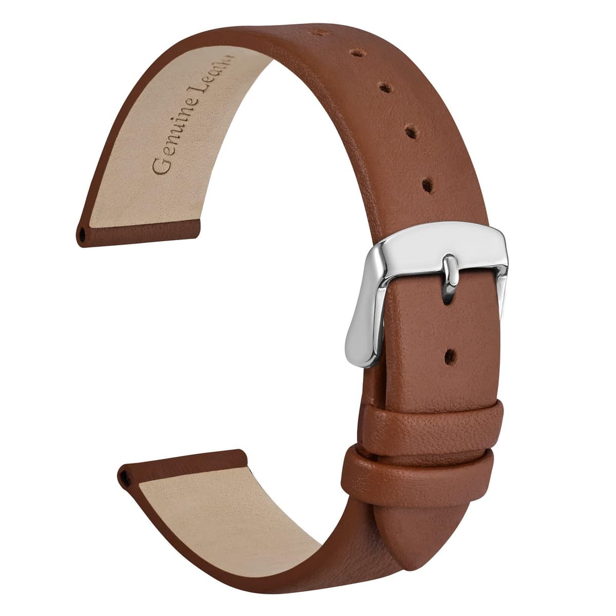WOCCI Elegant Watch Straps, Genuine Leather Replacement Bands, Stainless Steel Buckle, 8mm 10mm 13mm 12mm 14mm 16mm 18mm 20mm 22mm — view 23
