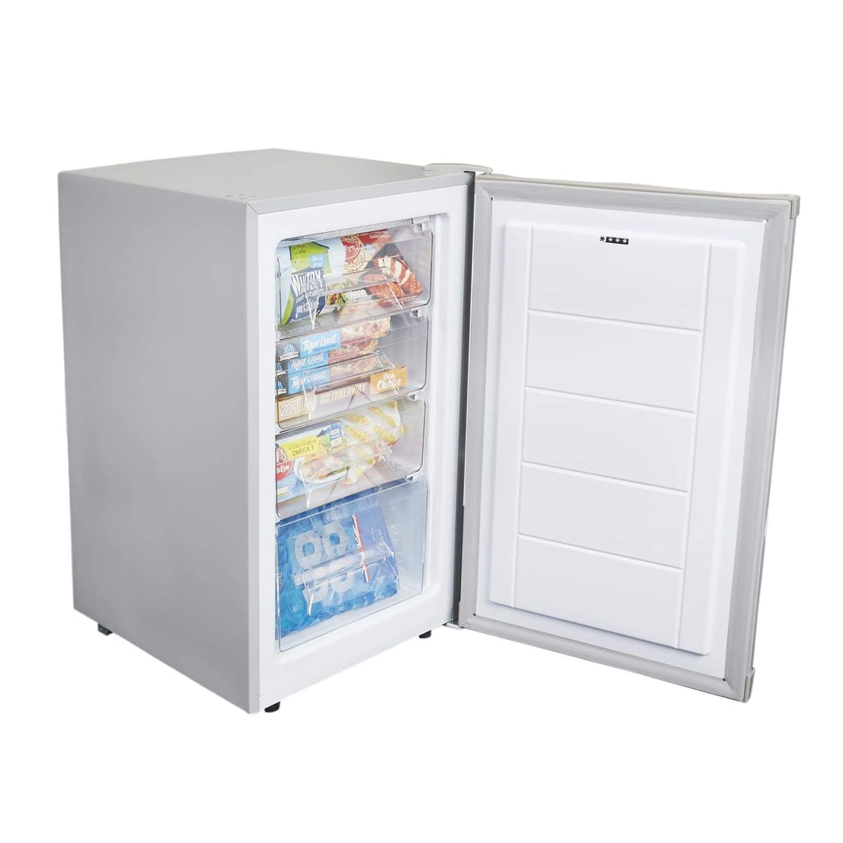 SIA UCF50GR Freestanding Under Counter Freezer, 77L Capacity, 4* Freezer Rating, E Rated, 50cm Wide, Reversible Door, Grey, 2 Years Parts & Labour Guarantee — view 5