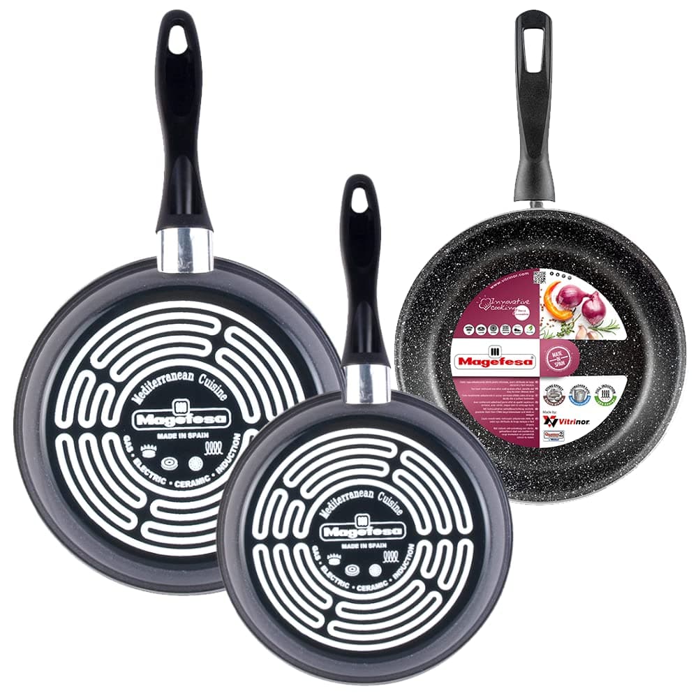 Magefesa K2 Gransasso set de 3 sartenes 24/26/28cm. Exterior gris, antiadherente bicapa efecto piedra, aptas para todo tipo de cocinas, especial inducción. Hasta 50% de ahorro energético. — view 10