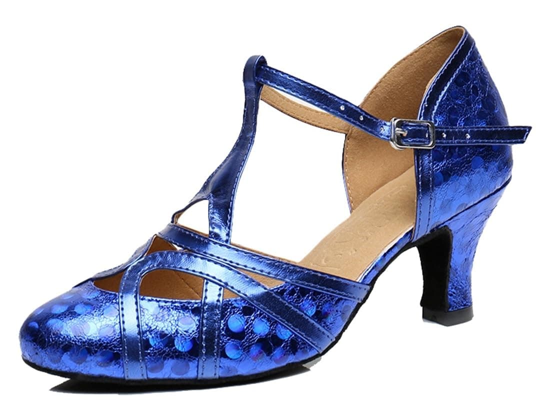 T-Starp - Zapatos de baile latino sintéticos con purpurina para mujer, para bodas, bailes de baile latino — view 35
