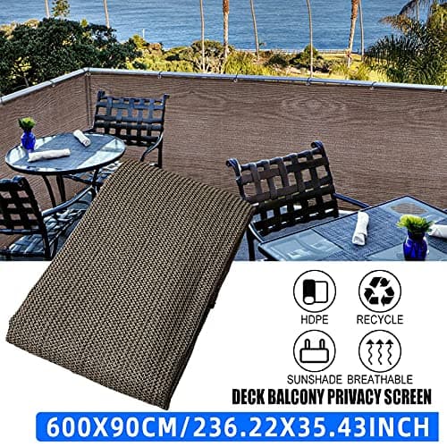 GardenLux 3'x20'Balcony Privacy Screen Cover Fence Cover UV Protection Weatherproof Windscreen Heavy Duty for Patio, Backyard,Brown — view 5