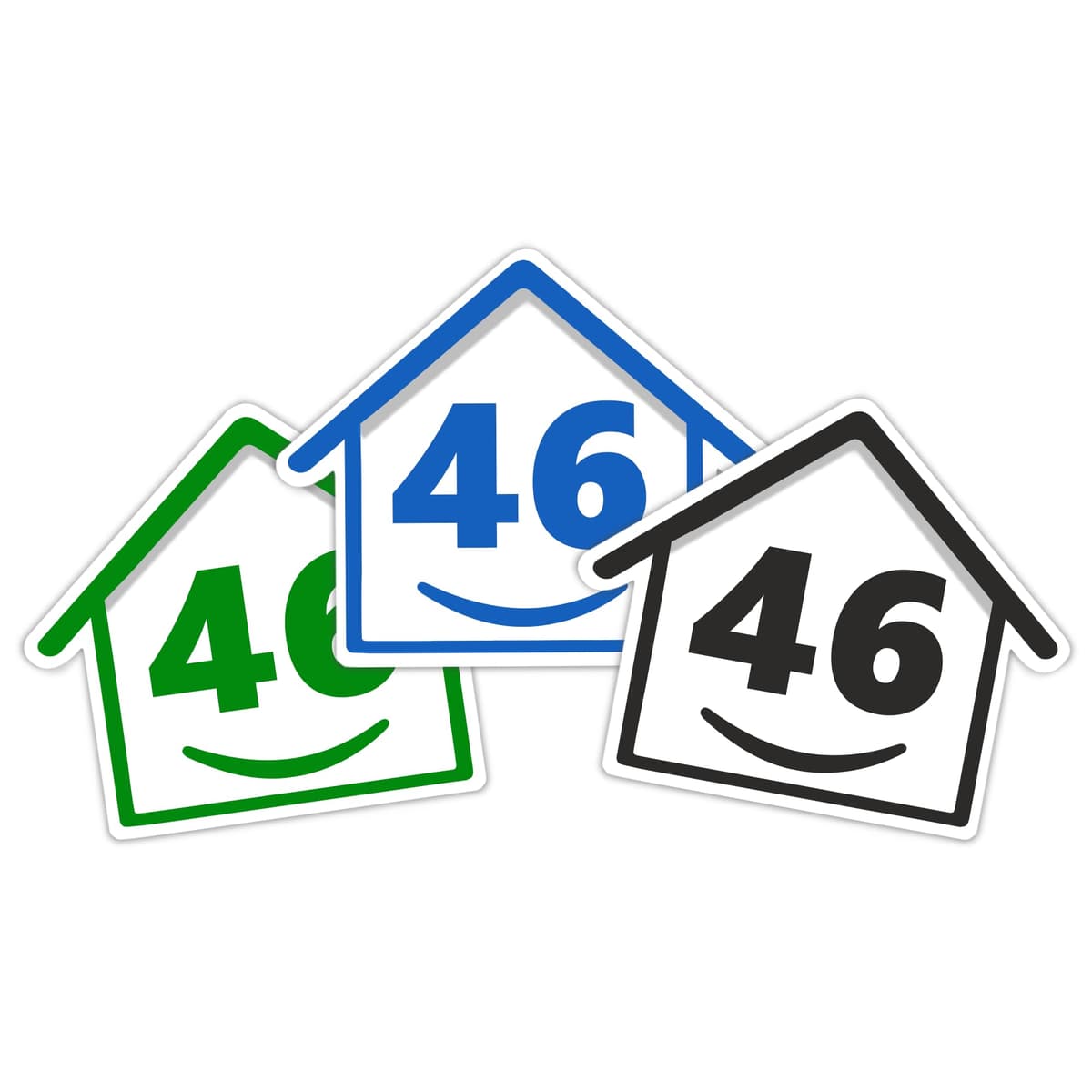 3 x Bin Numbers for Wheelie Bins, 1-99, 15cm ‘Happy House’ Colour Design Dustbin Stickers, Easy Application Stick On Number Stickers - Weatherproof Self Adhesive Vinyl – Blue, Black and Green (1) — view 10