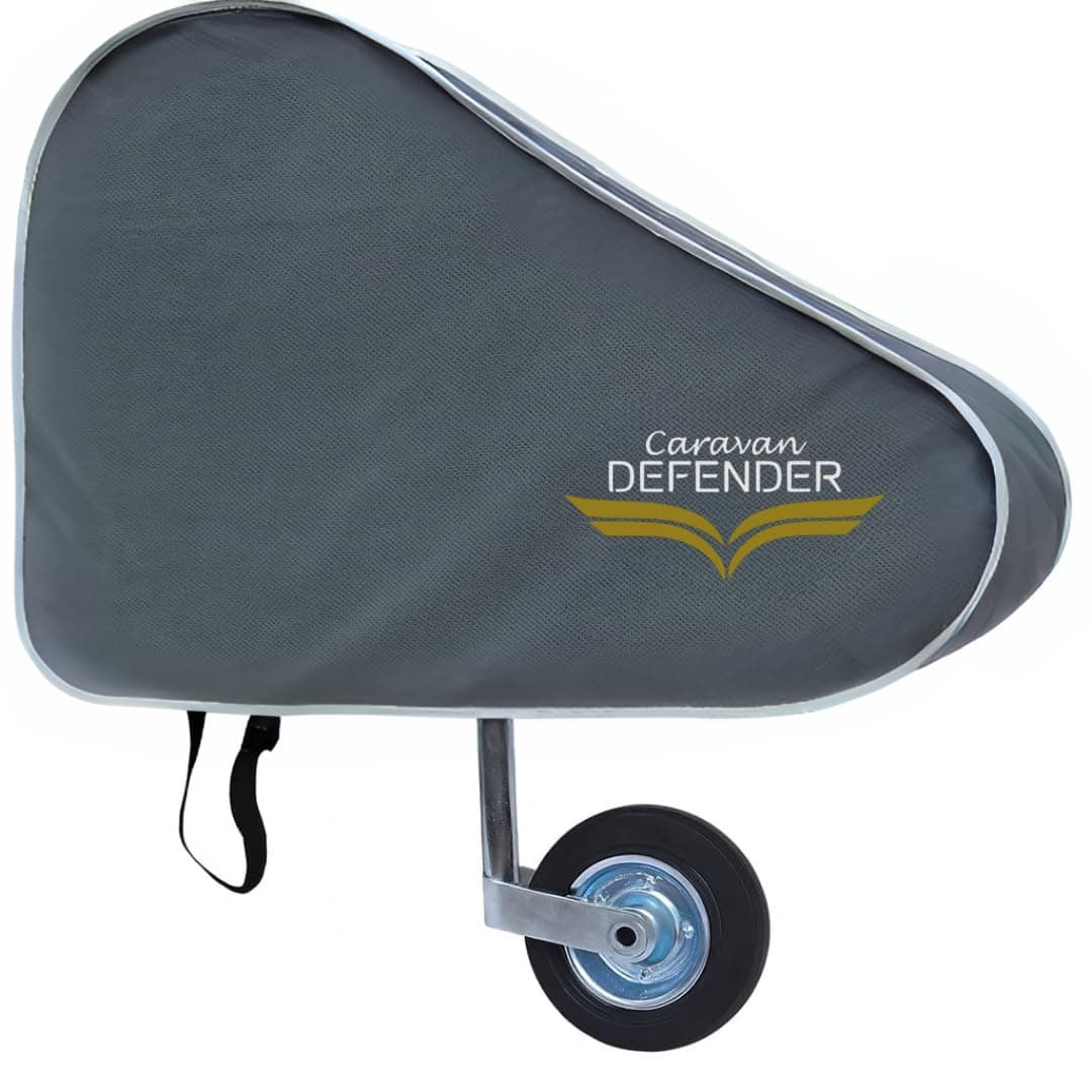 Caravan Defender Tow Hitch Cover | Universal Waterproof Trailer Hitch Protector with Straps – Towing Accessory for Caravans and Trailers (Dark/Silver Trim) — view 9