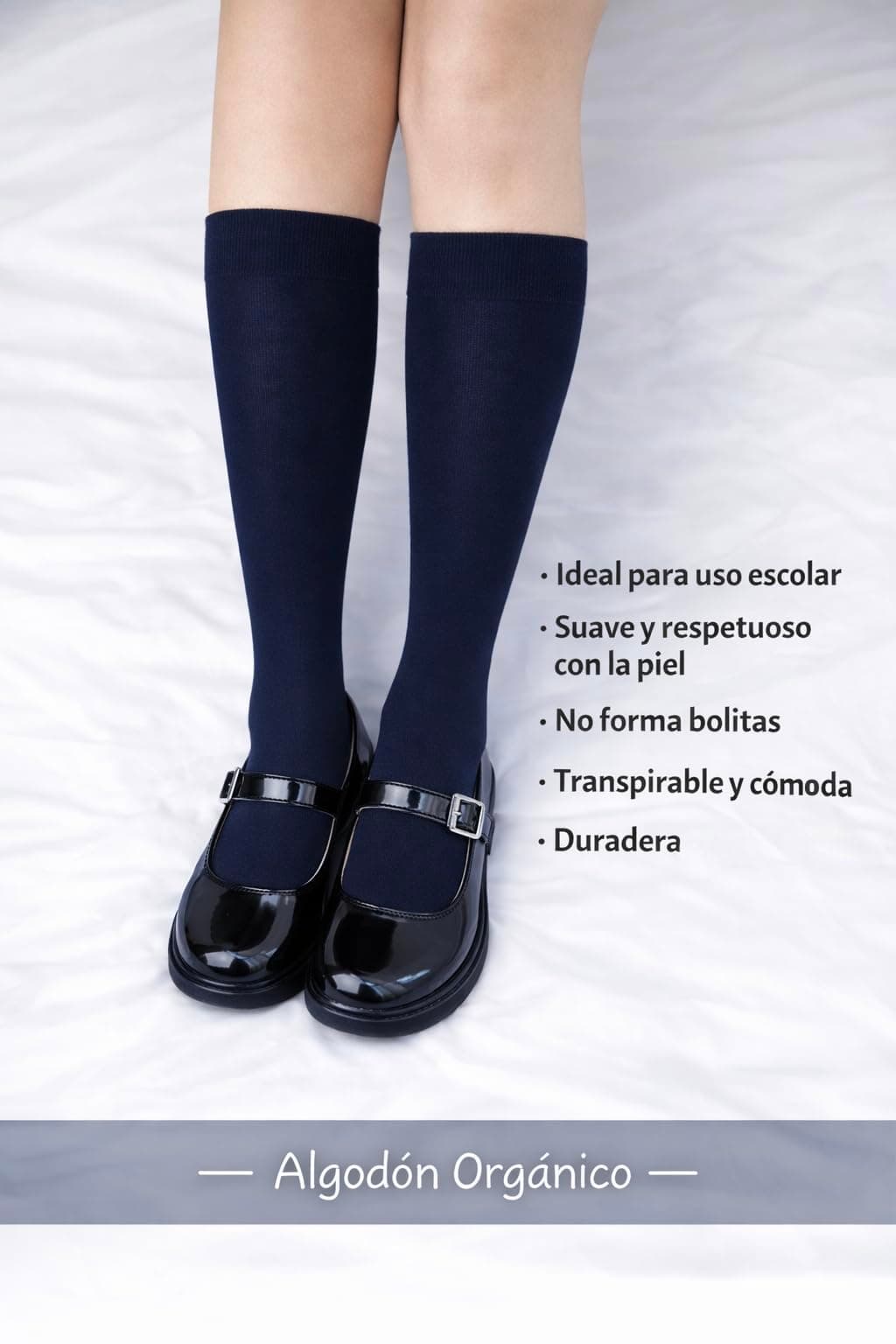 CYS Calcetines 6 Pares De Colegio Escolares Medias Largos Altos Algodón Hasta rodillas Lisos Para Niñas Niños Infantiles Uniformes Unisex — view 4