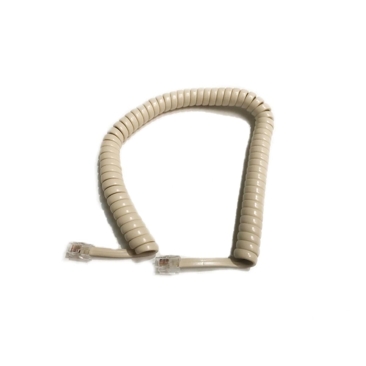 Uni-Best Coil Telephone Cord. Plug to Plug Extension. Standard Phone line Cord Configuration. A Selection of Multiple Colours and Sizes(2 Pack) (Ivory, 25') — view 4