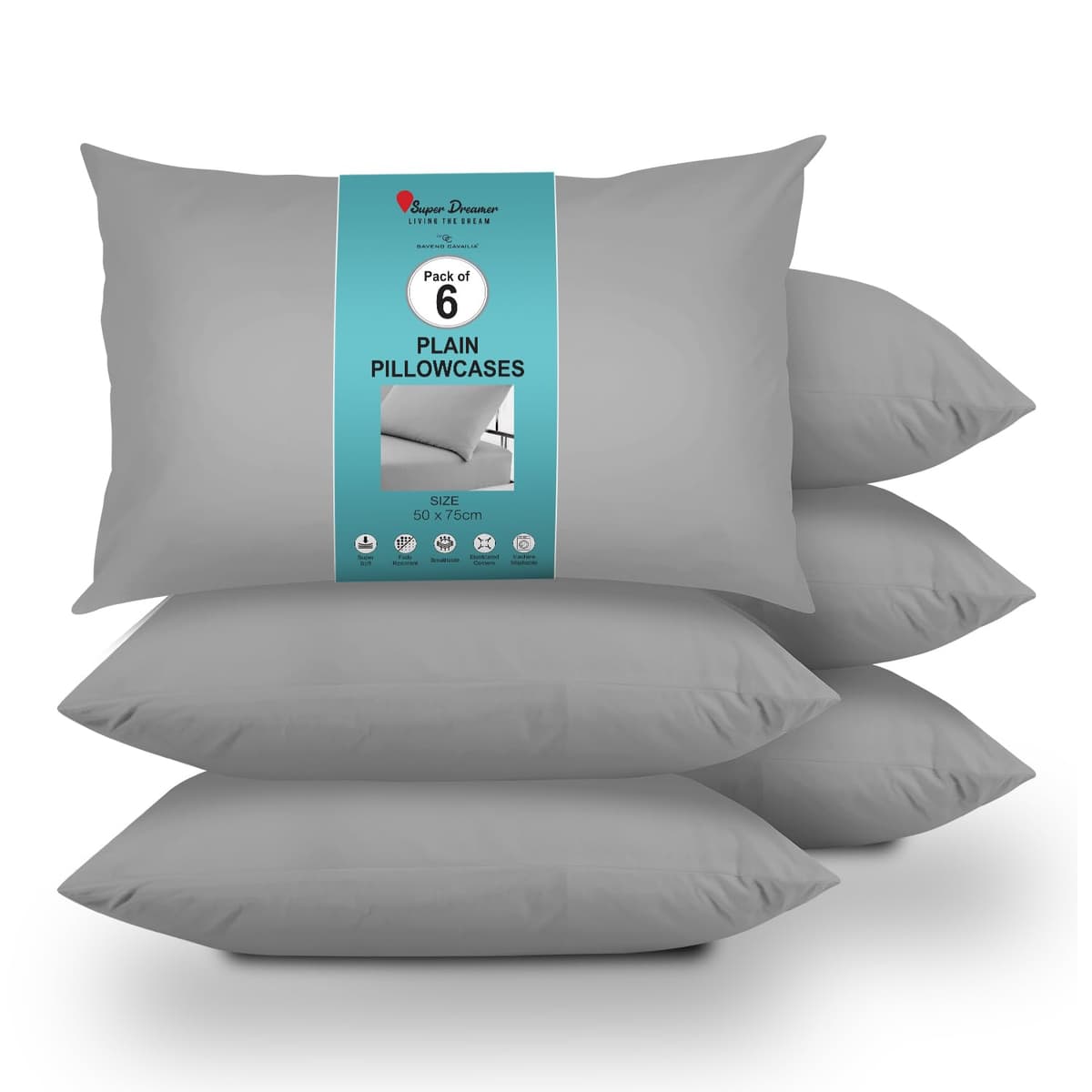 GC GAVENO CAVAILIA Fitted Sheet Single Bed (91 x 190cm) - Grey Bedding Sheets - Plain Dyed Microfiber Bed Sheets Single - (10 inch) 25cm Deep Pocket Bottom Sheet - Easycare - Wrinkle & Fade Resistant — view 23