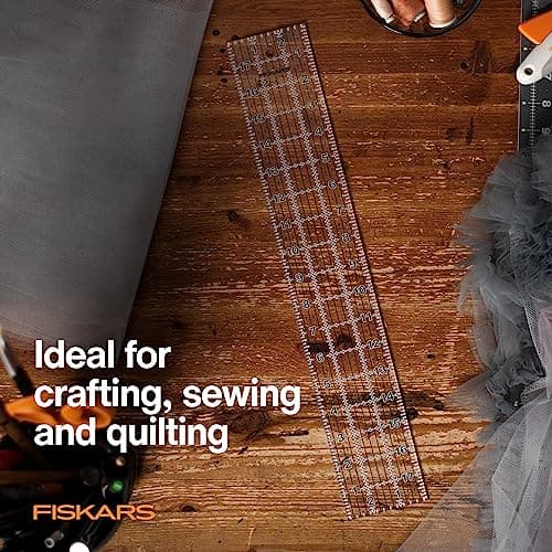 Fiskars Sewing Ruler, 3" x 18" Acrylic Ruler with Gridlines, Sewing and Quilting Supplies, Arts and Craft Supplies, Clear — view 4